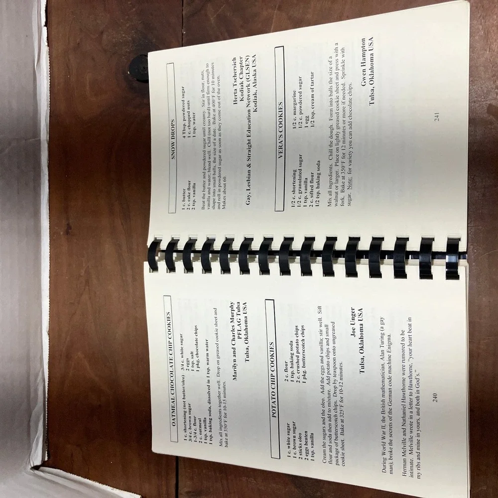 PFLAG Cookies Cookbook 2003 Jeffry D Johnson Spiral Bound LGBT Recipes Tulsa OK